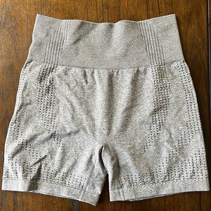 Grey seamless workout shorts